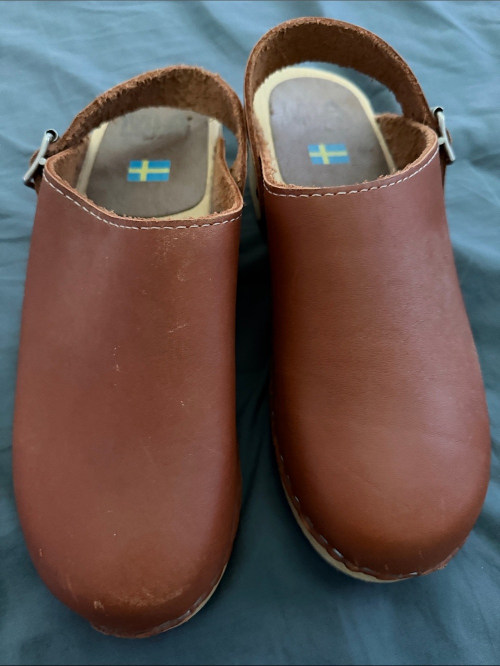 Swedish-Inspired Brown Leather Clogs